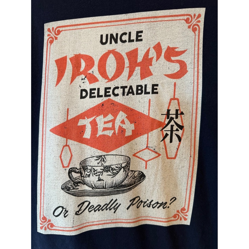 Avatar The Last Airbender Uncle Iroh Delectable Tea Graphic T-Shirt Navy Blue L - Picture 2 of 5
